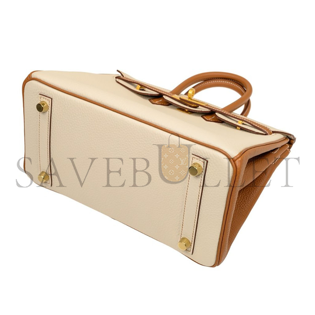 H**mes master birkin 30 epsom sellier milkshake white golden brown gold buckle bag h028368ck3z (30*23*15cm)